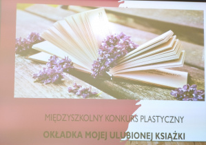 zdjęcie slajdu z nazwą konkursu okładka mojej ulubionej książki