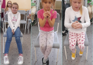 dzieci siedzą na krześle