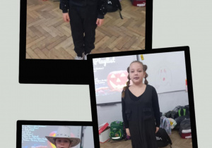 Uczniowie w przebraniach hallweenowych