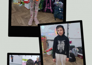 Uczniowie w przebraniach hallweenowych