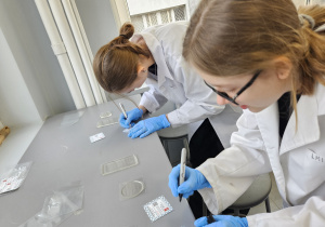 uczniowie wykonują eksperymenty w laboratorium