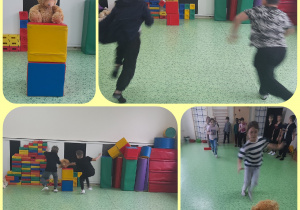 uczniowie grają w gry związane z misiem