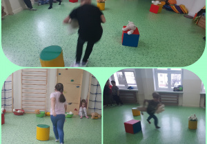 uczniowie grają w gry związane z misiem