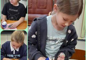 uczennica robi kolorowe ciastka