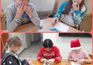 uczennica robi kolorowe ciastka