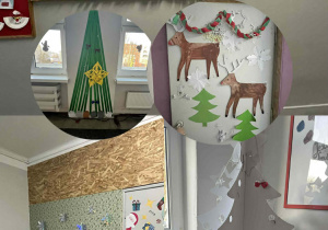 kolarz z prac świątecznych na drzwiach