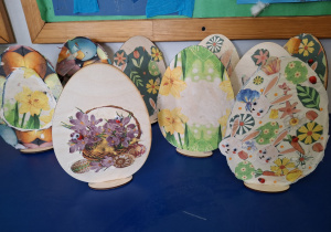 Jajka ozdobione podczas warsztatów_