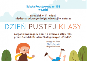 certyfikat dzień pustej klasy